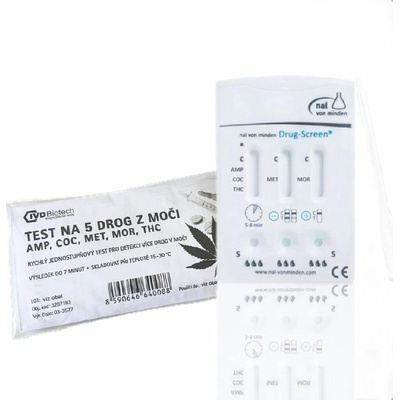 IVD Biotech Multi drogový test z moči na 5 drog AMP, COC, MET, MOR, THC 1 ks