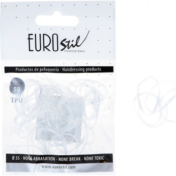 Gumičky do vlasov Eurostil Profesional TPU Hair Elastics For Hairstyles - priehľadné, 50 ks (06811)