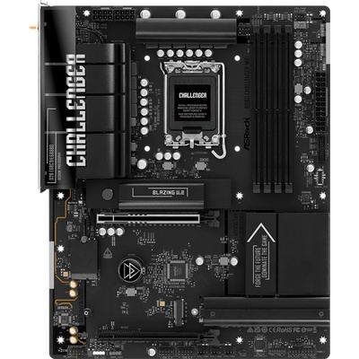 Дънна платка настолна ASROCK MB Desktop B860 Challenger Wi-fi, S. 1851, 4x DDR5, 1x PCIe 5.0 x16, 1x PCIe 4.0 x4, 1x Blazing M. 2, 2x Hyper M. 2, 4x SATA 3, 2x USB-C, 7x USB 3.2, 6x USB 2.0, 1x RJ-45 2.5 (B860 CHALLENGER WIFI)