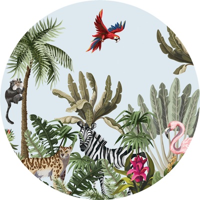 AG Design CR3335 Samolepicí vliesová fototapeta Vector Jungle rozměry 140 x 140 cm
