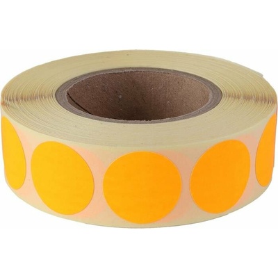 Etikety, okrúhle, 20 mm, 1000 etikiet kotúč, oranžová