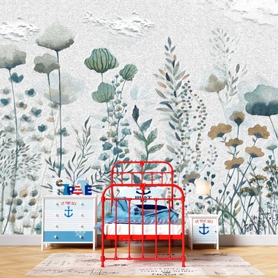 Art Gift Decor Фототапет Поле от памук и цветя