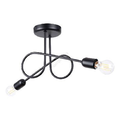 SL. 1472 - Полилей за повърхностен монтаж LOOP 2xE27/15W/230V черен (SLX1419)