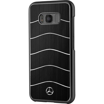 Mercedes-Benz Wave VIII Brushed Aluminium Hard Case - дизайнерски алуминиев кейс за Samsung Galaxy S8 Plus (черен)