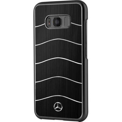 Mercedes-Benz Wave VIII Brushed Aluminium Hard Case - дизайнерски алуминиев кейс за Samsung Galaxy S8 Plus (черен)