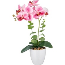 Umelá kvetina Orchidea svetlo ružová v kvetináči, 40cm