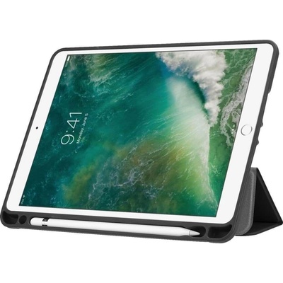 GKK Калъф с Pen Поставка за iPad Air/ 6/ 5 9.7", TriFold Leater Case, Черен (8809672443687)