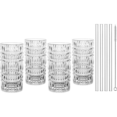 Nachtmann Чаша за дълги напитки TASTES GOOD 422 мл, комплект от 4 бр. , със сламки, Nachtmann (NM106658)
