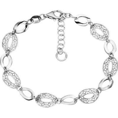 Bealio 04222 stříbrný náramek FILIGRÁN ovál 8 mm 17+3 cm 03-04222-1672