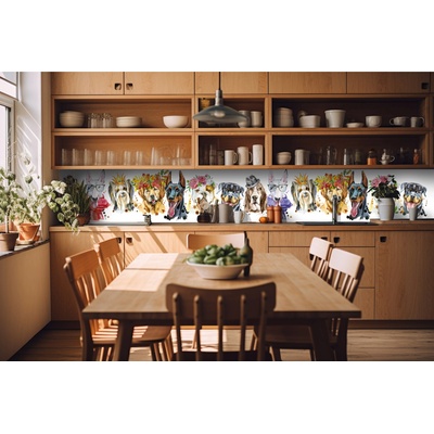 DIMEX ART Фототапет за кухня - портрет на кучета 420 x 60 см