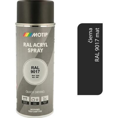 Motip Acryl 400 ml RAL 9017 mat