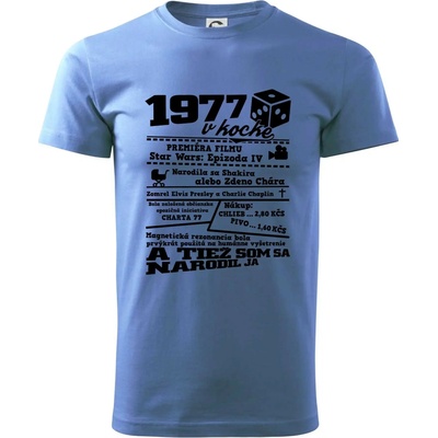 1977 v kocke tričko Svetlomodrá