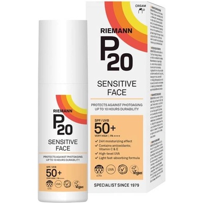 P20 Sensitive Face Слънцезащитен крем за лице, SPF50+, 50 ml, P20