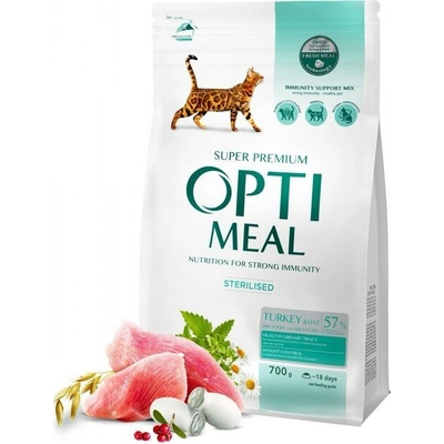 OPTIMEAL Superpremium pre kastrované mačky s morčacim mäsom 700 g