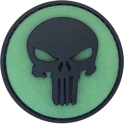 WARAGOD Nášivka 3D Round Punisher background glow 5cm