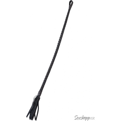 Kožený jezdecký bičík rákoska s třásněmi Rimba 70 cm
