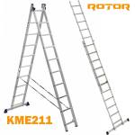 ROTOR Стълба алуминиева, сгъваема, 2x11 стъпала, 5.4 м, ROTOR KME211 (KME211)