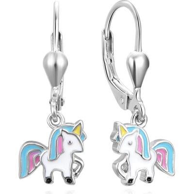 AGATO Hravé visací náušnice s jednorožci AGUC3291D