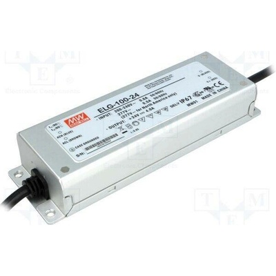 MEAN WELL ELG-100-24 Napájecí zdroj: spínaný; LED; 96W; 24VDC; 4A; 180÷295VAC; IP67; 88%