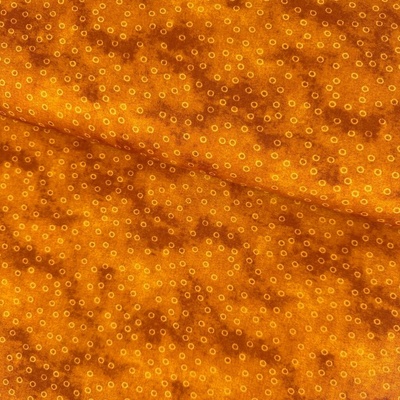 Bavlna vzorovaná - Kolečka bronzová