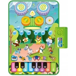 Raya Toys Музикално килимче за игра Raya Toys - Пиано с животни и барабани, 63 x 43 cm (503125002)