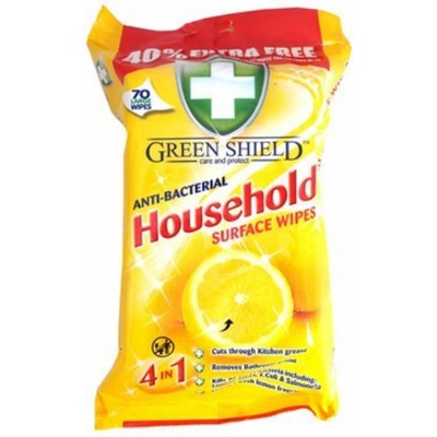 Green Shield 4v1 Úklidové antibakteriální vlhčené čistící ubrousky 70 ks
