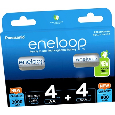 Panasonic Eneloop AA 2000mAh 4ks, AAA 800mAh 4ks BK-KJMCDE44E – Zbozi.Blesk.cz