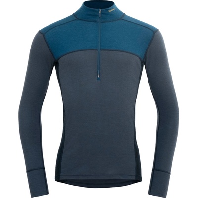Devold Мъжко мериносово термобельо Devold Lauparen Merino 190 Zip Neck Merino base layer - Flood / Night / Ink (015-1453-0413)