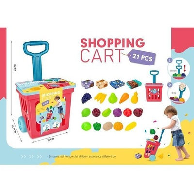 Armutoys ДЕТСКА КОШНИЦА ЗА ПАЗАРУВАНЕ С ПЛОДОВЕ 21 ЧАСТИ