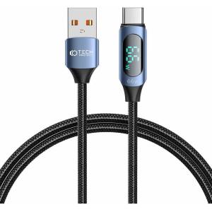 Tech-Protect Кабел Tech-Protect THP2587, от USB A(м) към USB C(м), 1m, 66W, черен (THP2587)