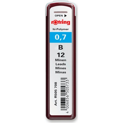 Rotring tuhy do mikrotužky 0,7 mm, B S0312680 12 ks