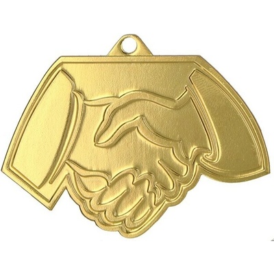 MMC47050/G Medaila ruky priateľstvo 60x45 mm hr.2 mm zlato 6x4 5x0 2 cm