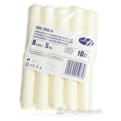 Hartmann Ovínadlo hydrofilné pletené nesterilné 8 cm x 5 m 10 ks