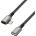 LogiLink USB 3.2 Gen2 Type-C кабел, C/M 90 - USB-C/F, PD, AV, алуминий, черен/сив, 0, 5 м