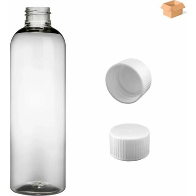 Ambra Plastová lahvička čirá s bílým víčkem 250 ml 180 ks