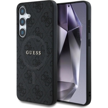 GUESS Leather 4G Colored Ring Classic Logo MagSafe Case Samsung Galaxy S25 Plus черен (3666339449490)