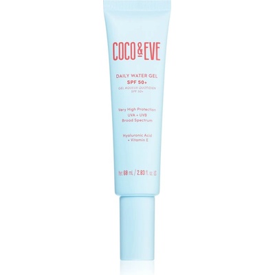 Coco & Eve SPF 50+ Daily Water Gel лек защитен флуид за лице SPF 50+ 60ml