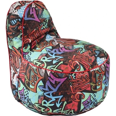 Pufrelax Пуф стол, 200л. , OK Junior, Street art, Водоустойчив, Перящ се калъф, Пълнеж от Полистиролни перли, принт (PUF-G-OKJ-TEXP-STR)