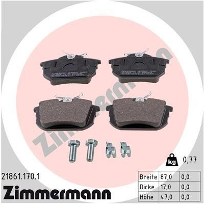 Sada brzdových platničiek kotúčovej brzdy ZIMMERMANN 21861.170.1