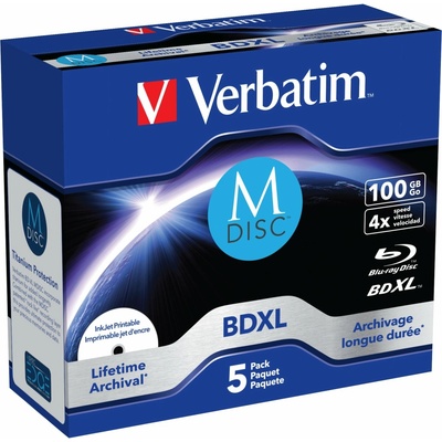 Verbatim BD-R 100GB 4x, printable, jewel box 5ks (43834)