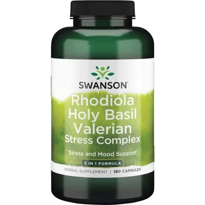 Swanson Rhodiola, Holy Basil and Valerian, 180 капсули, Swanson (SW1114)