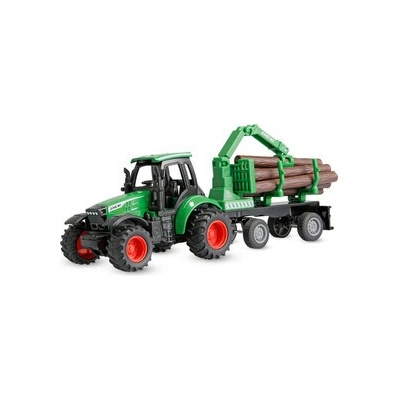 Amewi Trade RC traktor s prívesom na drevo a žeriavom RTR zelený