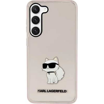 KARL LAGERFELD Samsung Galaxy S23+ розов твърд калъф Ikonik Choupette (KLHCS23MHNCHTCP)