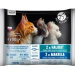 Pet Republic PetRepublic Flow Pack - мокра котешка храна в сашета с халибут и скумрия, 4x100г