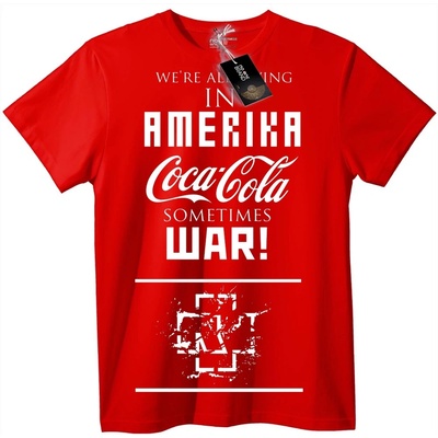 NOONEBRAND Тениска Amerika Coca-Cola война - 2XL, Black