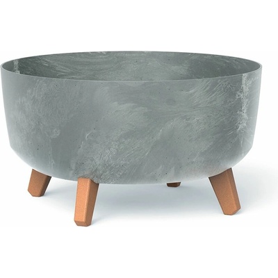 PROSPERPLAST Kvetináč GRACIA LOW BETON EFFECT 38 cm sivý