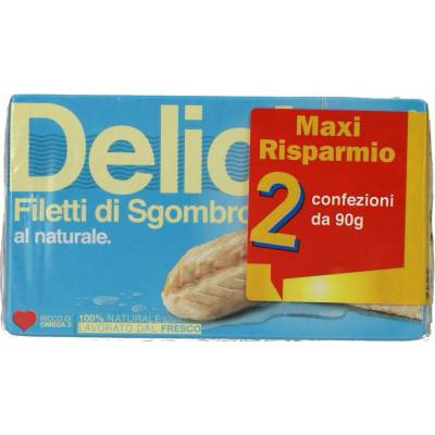 Delicius prírodné filety z makrely 2x90g