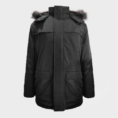 Jack Wills Анорак Jack Wills Men's Water Resistant Wind Resistant Faux Fur Hooded Parka - Black