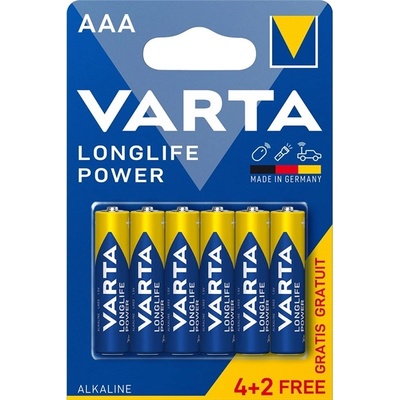 VARTA 4903121436 Helps Longlife Power AAA (LR03) микроклетъчни батерии 4+2бр/блистер (4903121436)