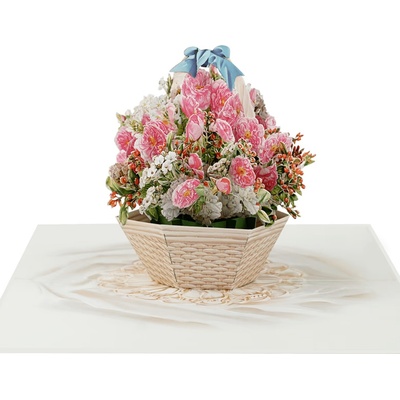 Kiriori Поздравителна картичка Kiriori Pop-up - Кошница божури (12540)